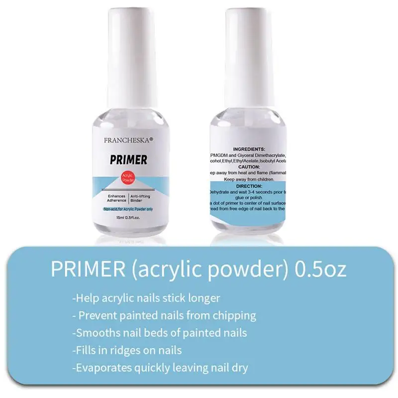 1PC Professional Acrylic Crystal 3 Style Primer for Optional Powder Nail  Art Tips Base Bond No Burn 0.5 Oz - AliExpress