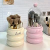 Rotating Makeup Brushes Holder with Lid Dustproof Cosmetic Storage Box for Brushes,Lipstick,Eyebrow Pencil Desktop Vanity Holder 1