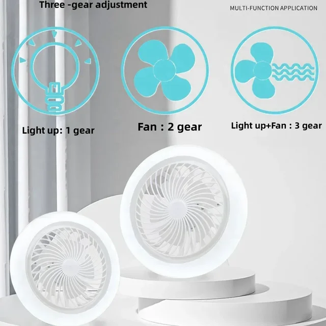 Smart 2-in-1 Ceiling Fan with Remote Control & E27 Conversion Base - Lighting Base for Bedroom & Living Room 2