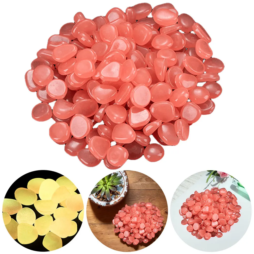 100Pcs Outdoor Decorative Stones Multifunction Glow In The Dark Pebbles Glowing Stones Rocks Pebbles for Aquarium Fish Tank