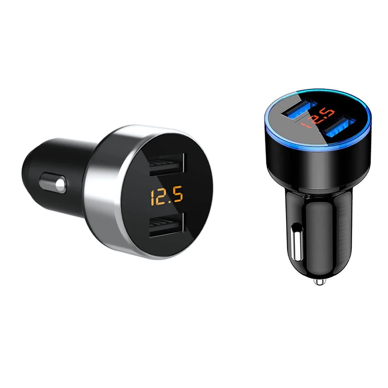 

Автомобильное зарядное устройство с 2 USB-портами, а, 12-24 В, ЖК-дисплей
