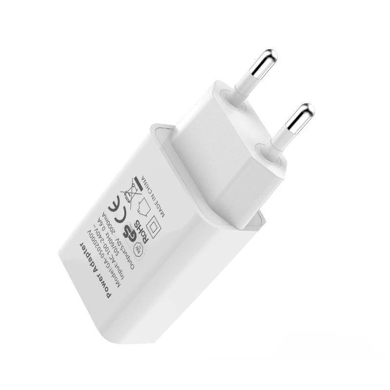EU Adapter 5V2A Mobile Phone USB Charger Suitable for Italy France Germany CE Certification Two Round Foot Plug charger adapter battery charger power supply adapter battery charger adapter