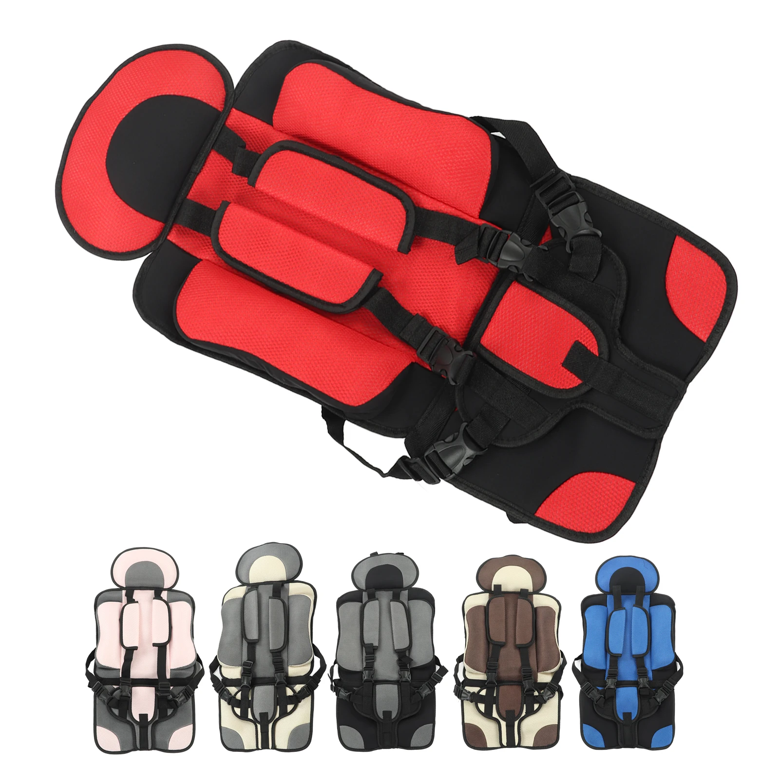 Kids Safety Seat Simple Car Portable Seat Foldable Adjustable Strap Travel Accessories Protective safety seat mat car seat mat