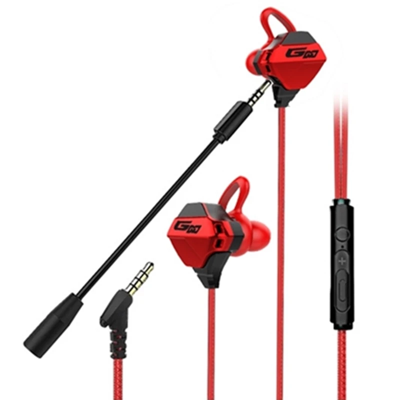 Game headset wired headphones esports gaming in ear with mic for pubg