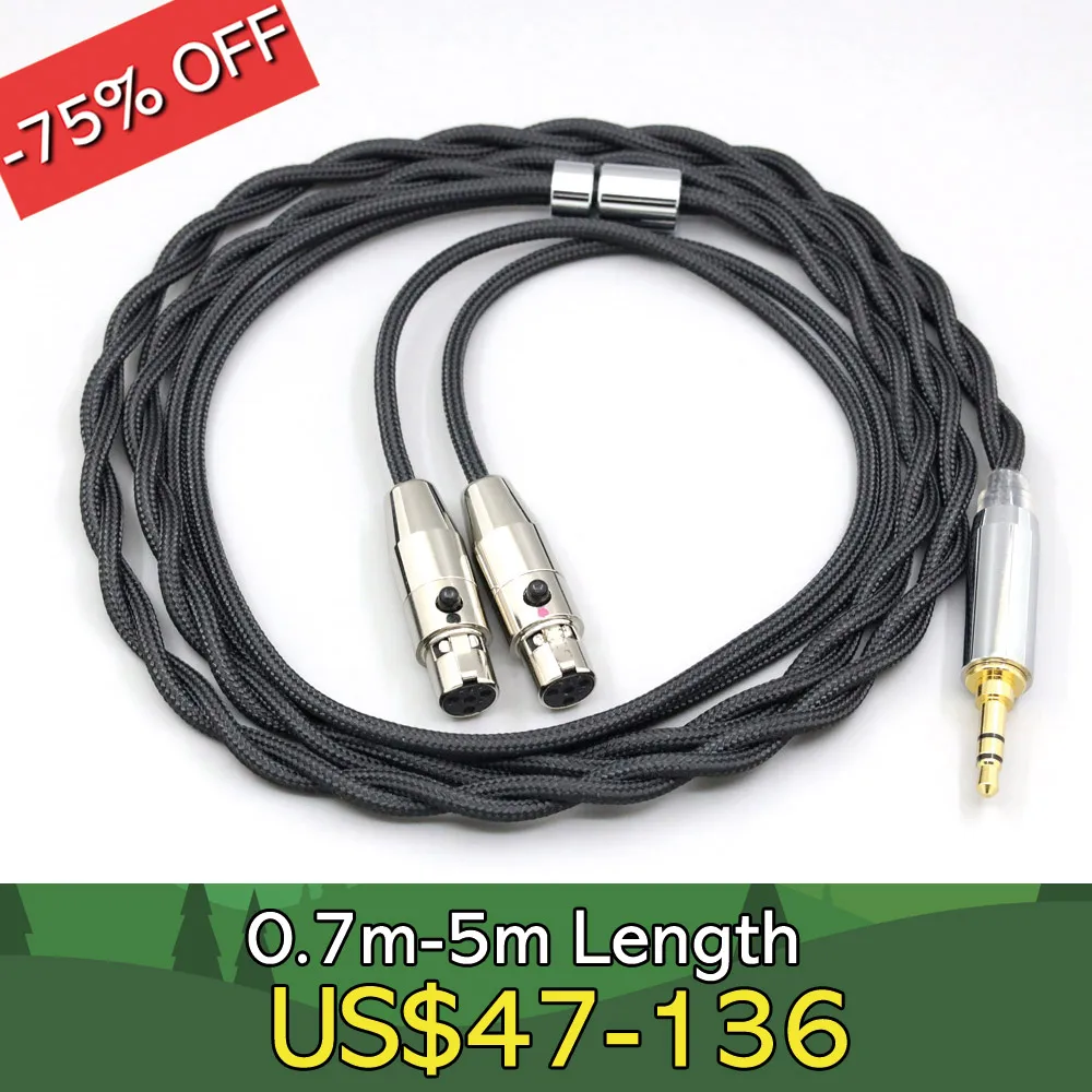 

Nylon 99% Pure Silver Palladium Graphene Gold Shield Cable For Audeze LCD-3 LCD-2 LCD-X LCD-XC LCD-4z LCD-MX4 2 core LN008313