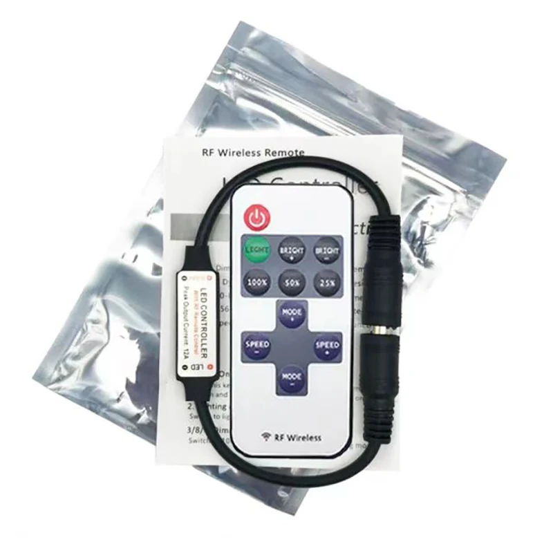 11-key Monochrome Mini RF Controller 5-24V Radio Frequency LED Dimmer Lamp Strip Controller With DC And USB Connector led strip controller led dimmer controller