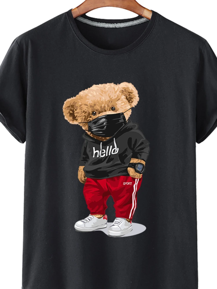 Bear Print Shirts Men Shirt Bear Logo Cartoon Bear Shirt Men 3d