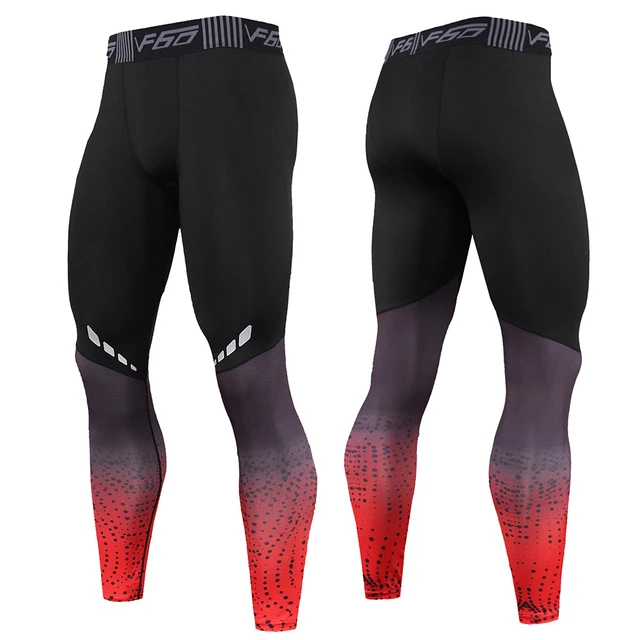 Men's Sweatpants Compression Quick Dry Fitness Sport Leggings Men Sportswear Training Basketball Tights Gym Running Sports Pants red