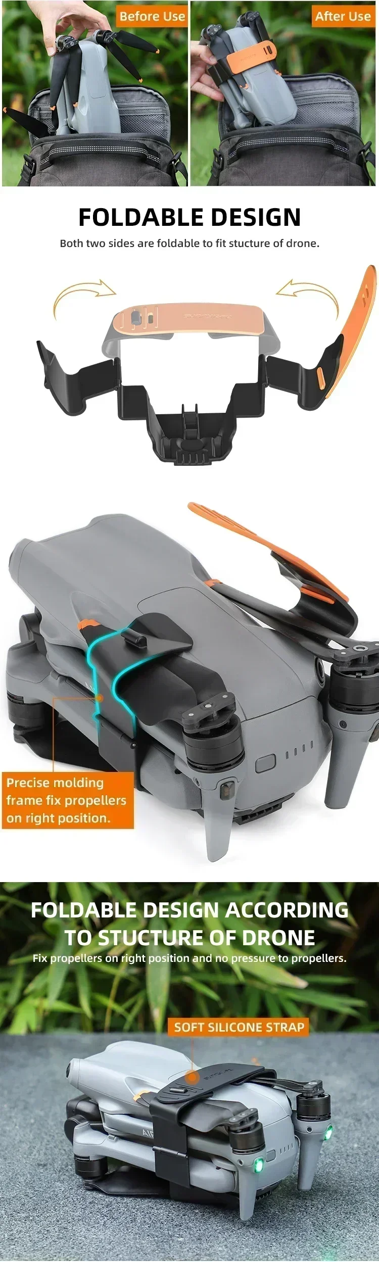 Description Picture 4 of itemPropeller Holder For DJI Air 3/3S Propeller Stabilizer Props Fixed Protector Prop Blade Strap Guard for Air 3 Drone Accessories