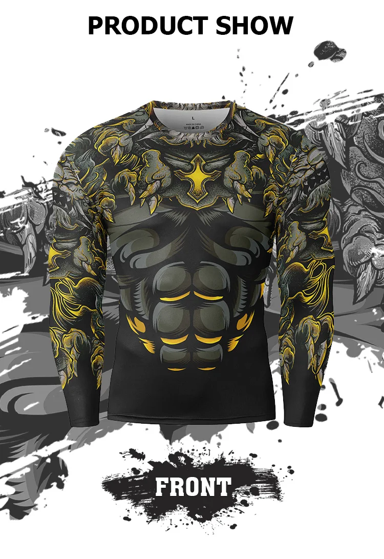 Lange Ärmel Kompression Shirt Männer Quick Dry T Shirt Fitness Sport Männlichen Rashgard Gym Workout Traning Strumpfhosen Für Männer Kleidung – Detail 6