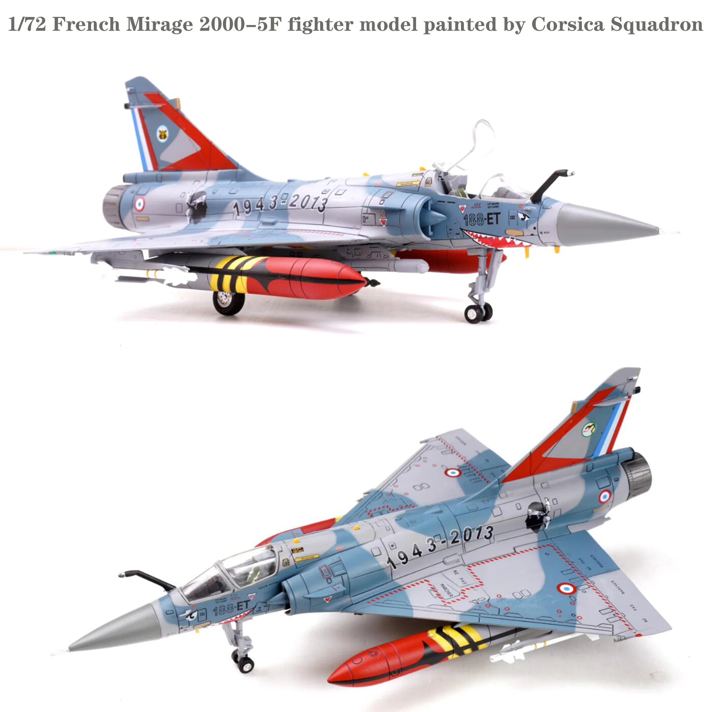 

Fine 1/72 French Mirage 2000-5F fighter model painted by Corsica Squadron Alloy Collection Model