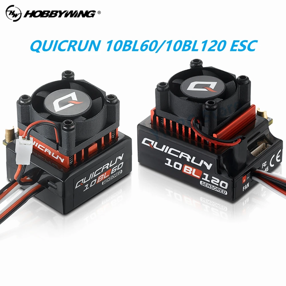 Hobbywing Quicrun 10 Bl120 120A /10 Bl60 60A 2-3S Lipo Sensored Brushless Esc Per 1/10Th Touring Cars/Buggies/Drift Cars