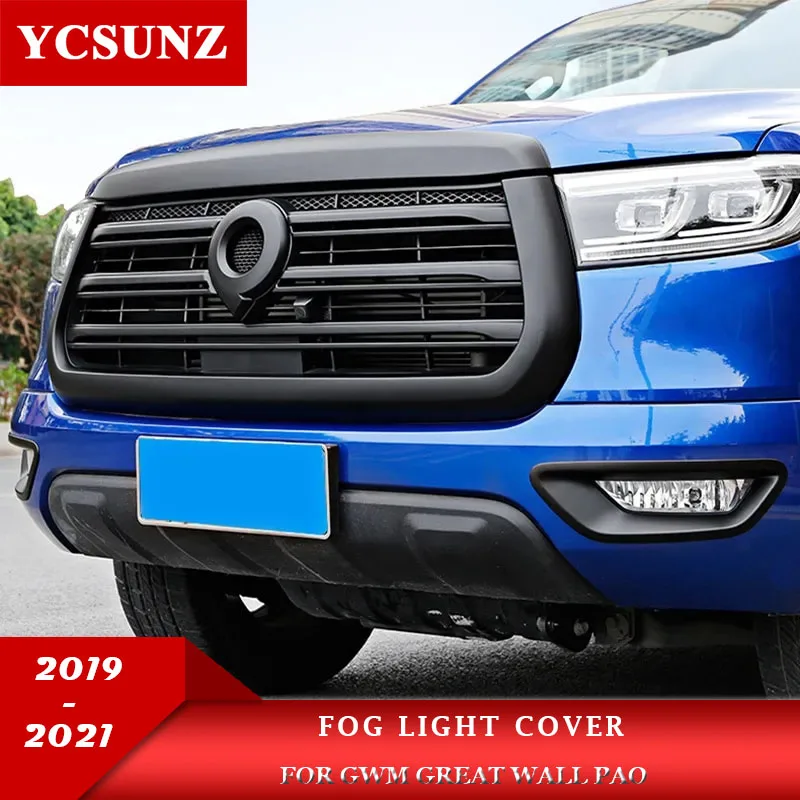 

ABS Front Fog Light Cover For Great Wall Cannon GWM Poer 2019 2020 2021 Pickup Truck Fog Light Lamp Exterior Parts