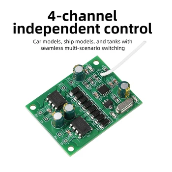 Kit Ricevitore Telecomando Wireless a 4 Canali 2.4GHz per Modellini di Auto, Barche, Carri Armati, Accessori per Telecomando Fai-da-Te
