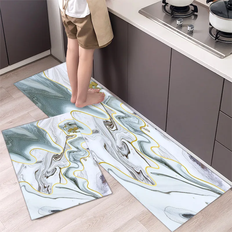 

Хрустальный бархатный кухонный коврик для пола, водонепроницаемый набор, нескользящий кухонный коврик, впитывающий входной коврик, ковер для ванной комнаты
