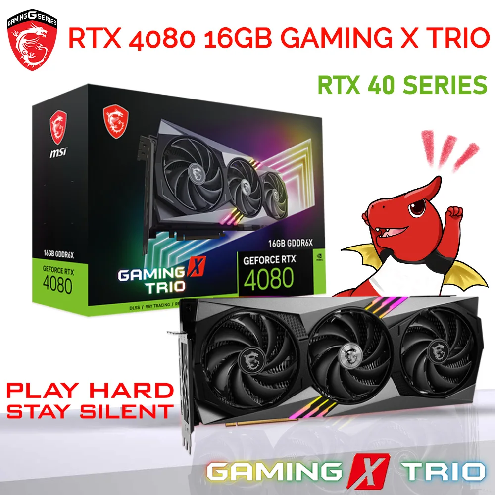 MSI NVIDIA GeForce RTX 4080 16GB GAMING X TRIO Video Cards 22.4