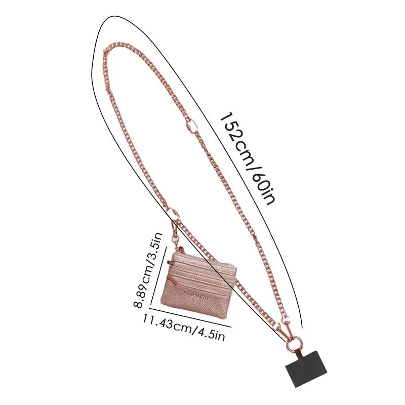 Phone Strap With Zipper Pouch Mobile Phone Lanyard Chain Bag Phone Strap Chain Ba Adjustable Mobile Phone Lanyard Chain Bag