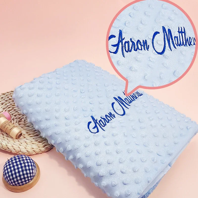 Personalised Newborn Baby Blankets Swaddling Stroller Bed Crib Sleep Cover Blanket Infant Bedding Swaddle Wrap Baby Gift 5
