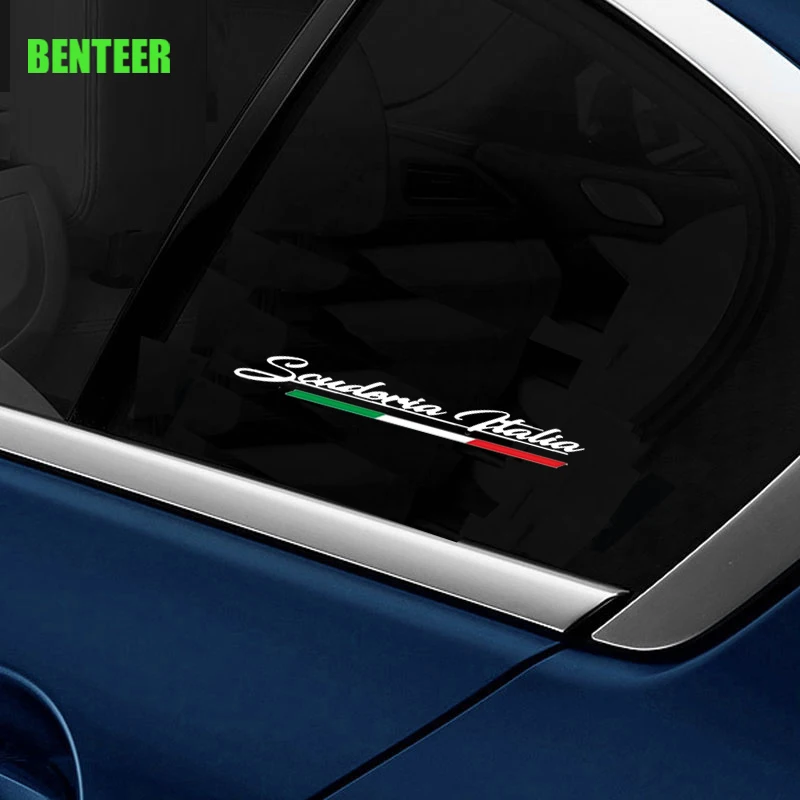 2Pcs Scuderia Italia Car Windows Stickers For Fiat 500 Abarth 500X 500L  Punto Bravo Argo Tipo Panda Accessories