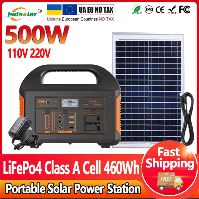 Portable Power Station 500W Powerstation with AC Outlets 460Wh LiFeP04 Battery for Outdoor Camping RV Home ﻿ 1