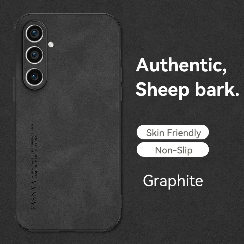 Luxury Matte Sheepskin Leather Phone Case - Elegant Back Cover