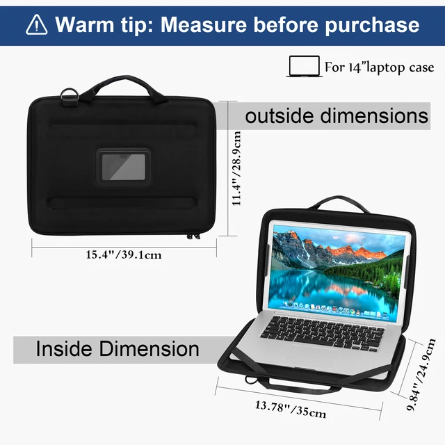 Laptop Sleeve Case for MacBook Air - 14 inch Surface Shockproof Vertical  Computer Cover Bag with Zipper Pocket Carrying Handle Waterproof for Apple