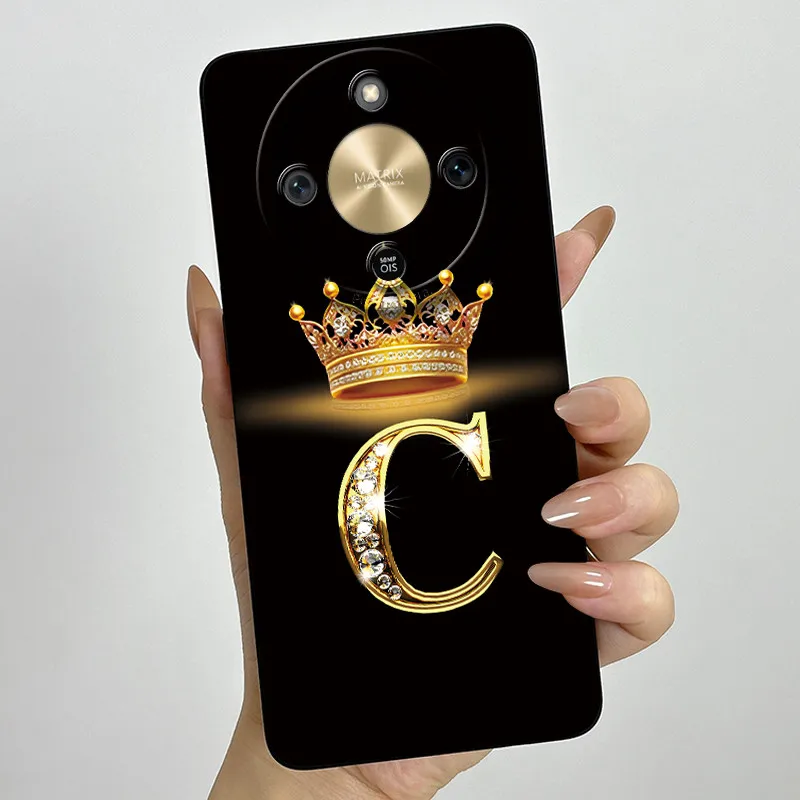 Fashion Initial Letter Couple Phone Case | Soft Silicone TPU Lens Protective Casing