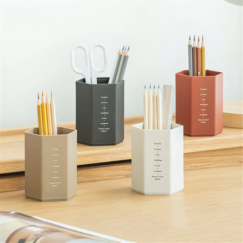 Pen Holder Pen And Brush Holder Desk Organizer Brush Holder Creative Hexagonal Pen Holder