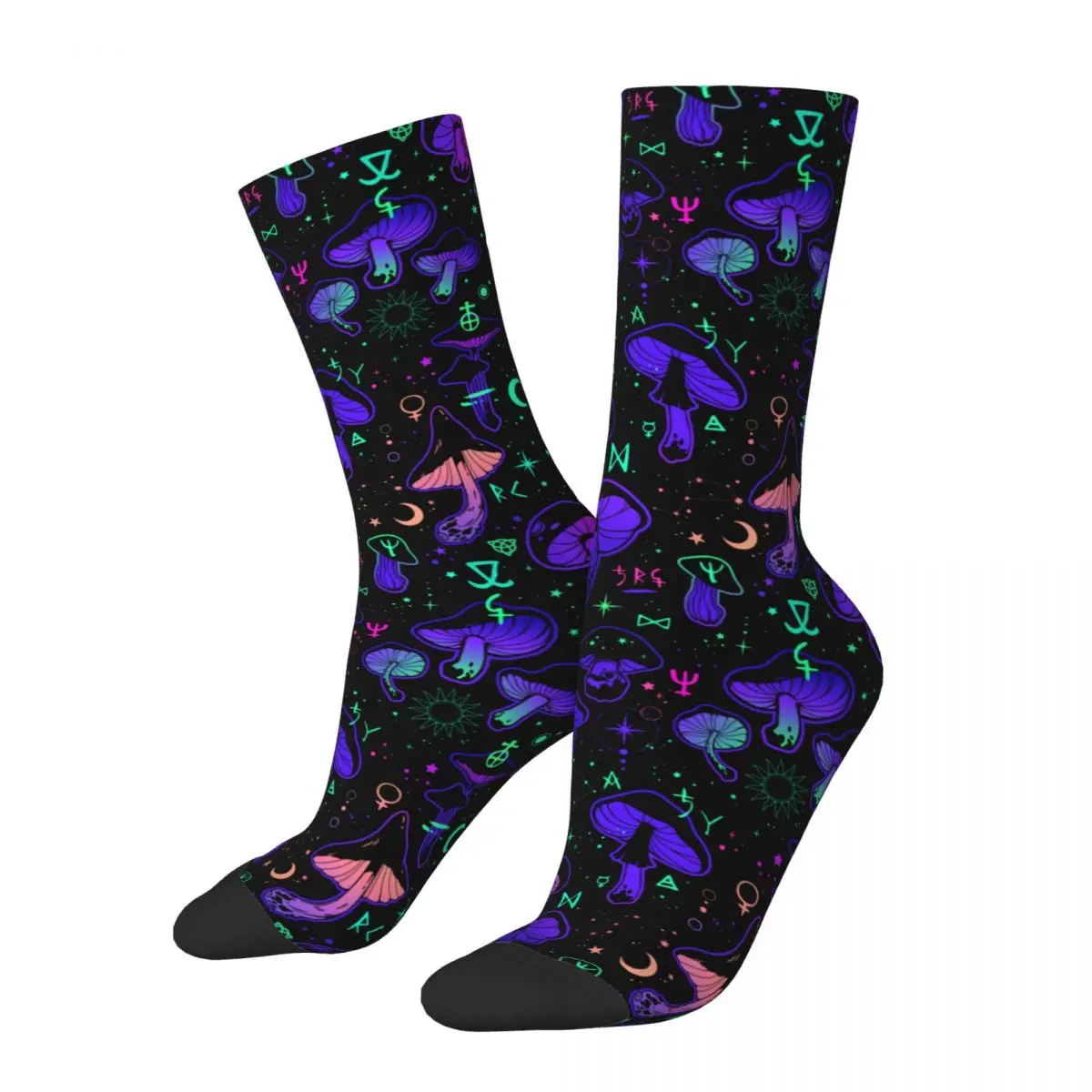 

Winter Warm Casual Women Men Magic Mushrooms With Occult Socks Sweat Absorbing Middle Tube Socks