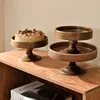 Living Room Cake Wooden Tray Acacia Wood Fruit Tray Glass Cover Dust Proof Dessert Dessert Table Fruit Storage Tray 1