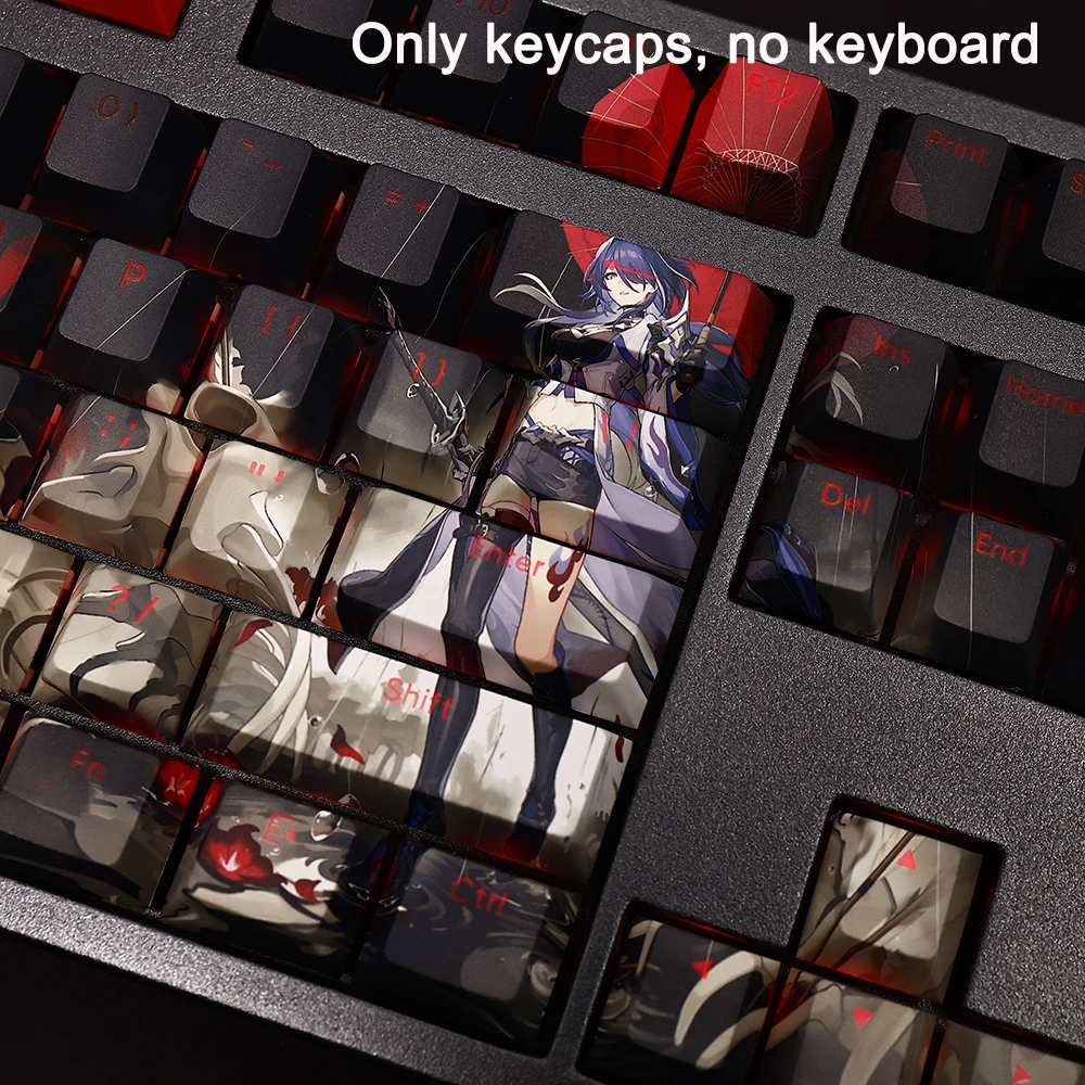 Pbt Keycaps para Teclado Mecânico Altura Cereja Jogos de Anime Beauty Girl Acheron Honkai 3: Star Rail Faça Você Mesmo 108 Chaves Set - Imagem 4