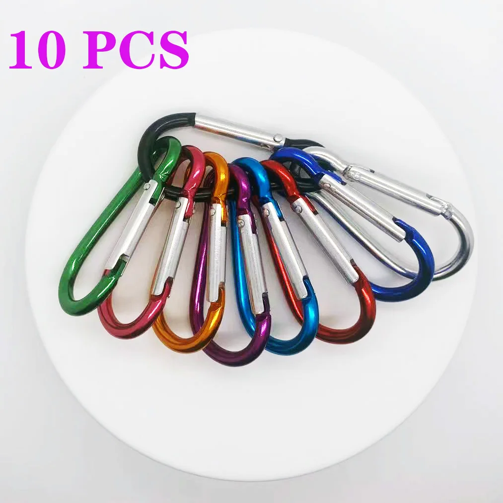 10db carabiners Alumínium Keverés Puska Árad vmiből Hirtelen időváltozás csipesz Horog keychain Hegymászás Puska számára Tapogat kemping, Puska csipesz