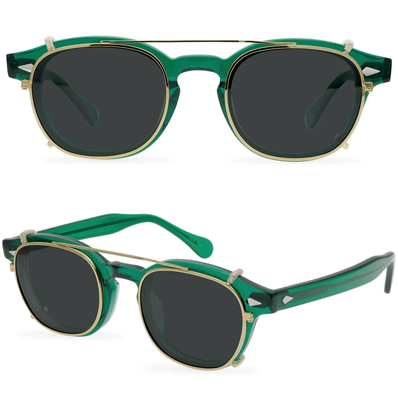 

Classic Retro Custom Sunglasses Logo Men Clip Piece Luxury Polarized Glasses Women 2023