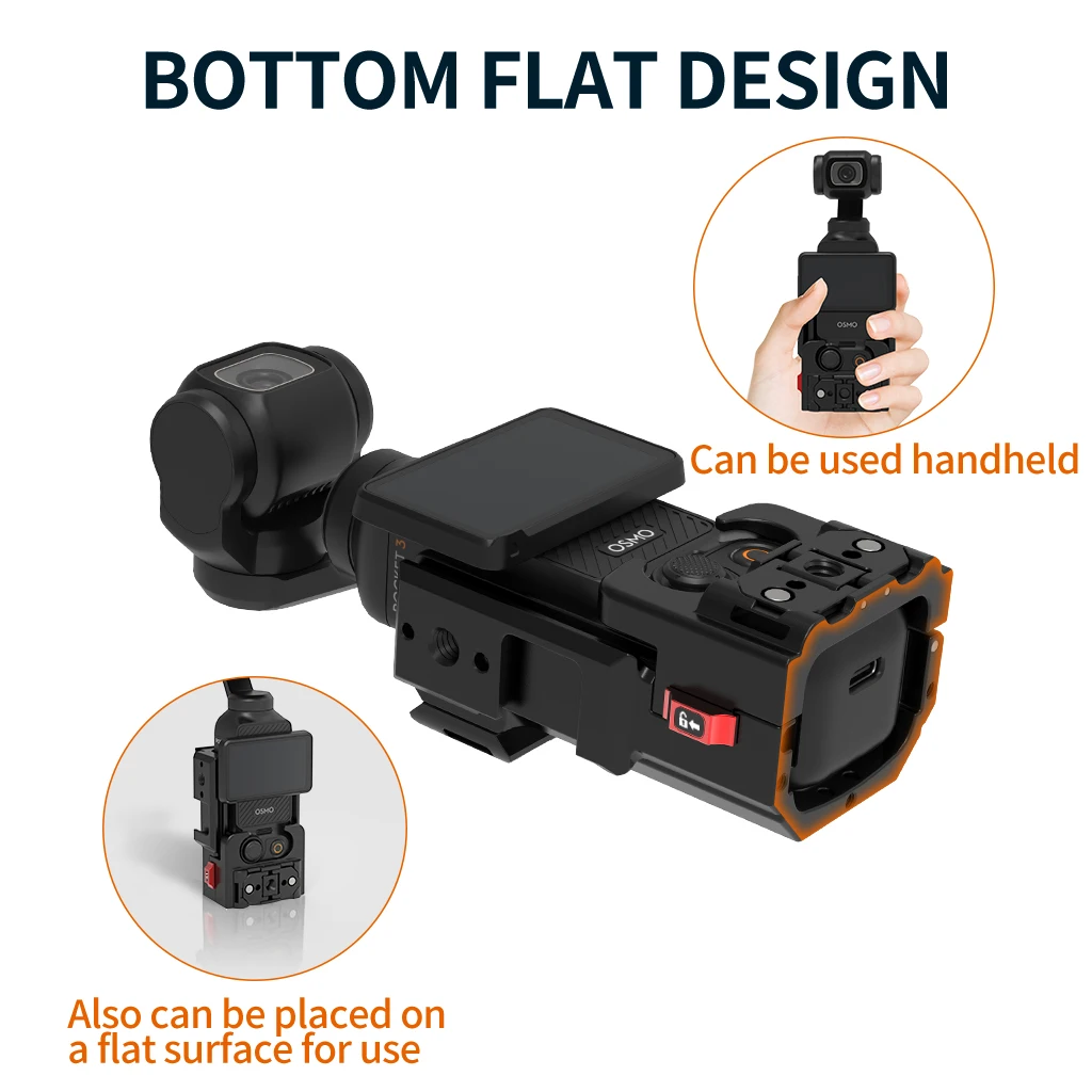 Für DJI OSMO POCKET 4P Schutzrahmen Aluminium-Verlängerungsadapter Schnellverschluss-Kaltschuhhalterung POCKET 4 3 Gehäuse – Detail 5