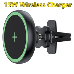 Chargeur magnétique sans fil pour voiture, support pour téléphone portable, 15W, pour Iphone13 et 12 