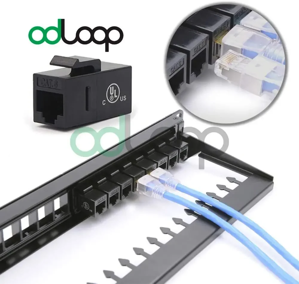 ODLOOP 15-팩 CAT6 RJ45 암-암 인서트 커플러, 키스톤 인라인 커플러