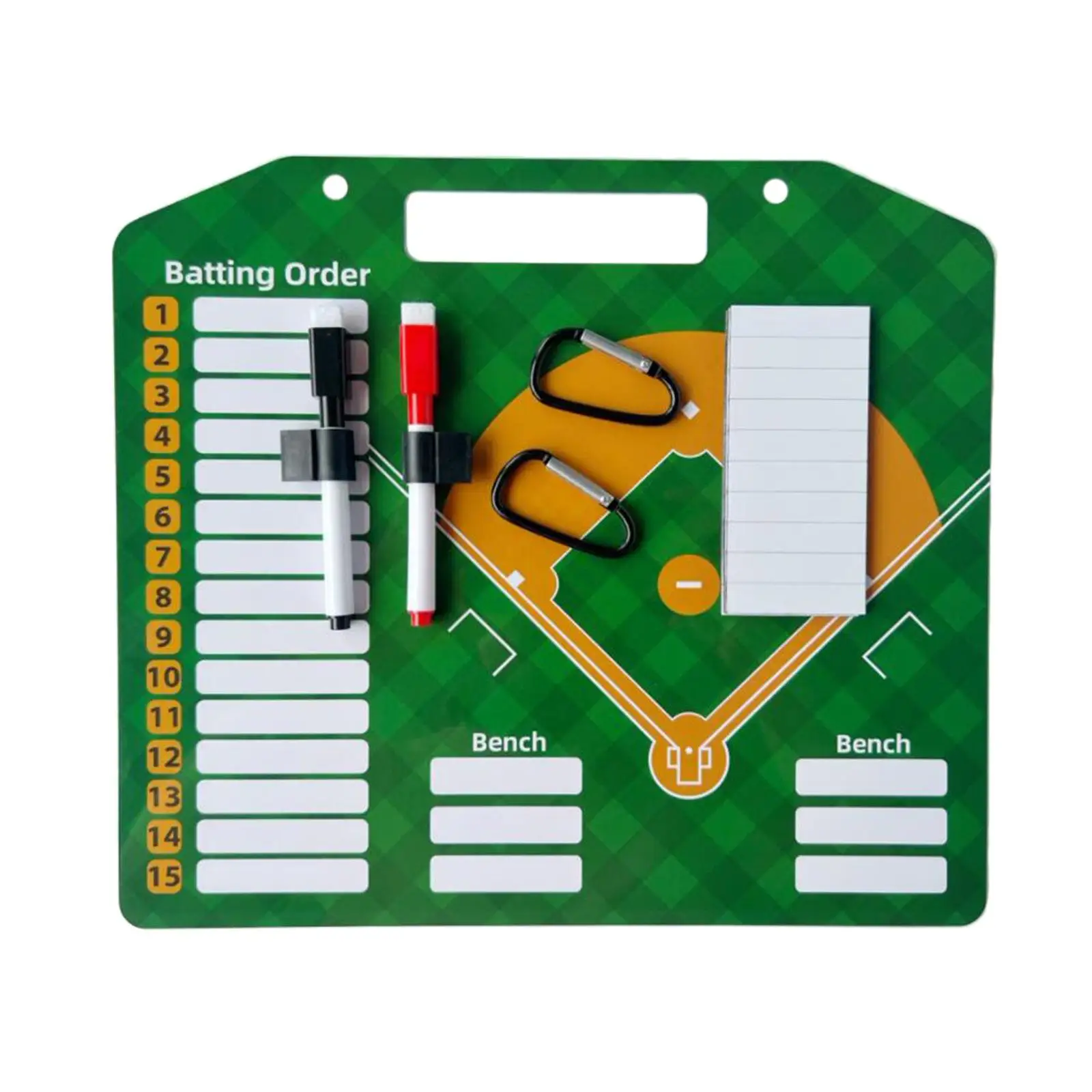 Baseball Lineup Board Carabiner Double Sided for Recreation Practice Match