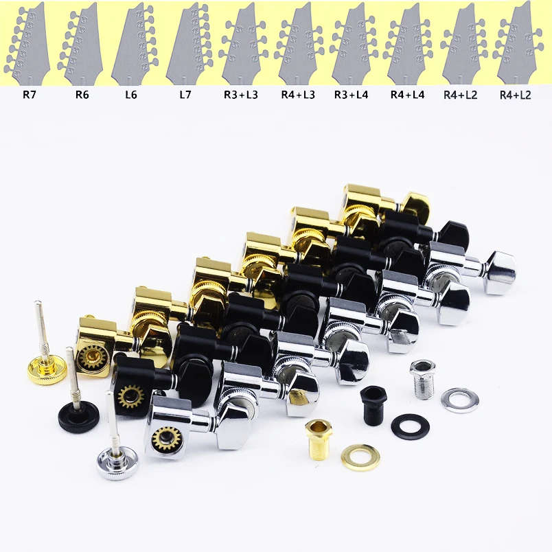 

1 Set 6/7/8 Strings No Screw Locking Sealed Guitar Machine Heads Tuners Black/Gold/Chrome Silver Guitar Parts