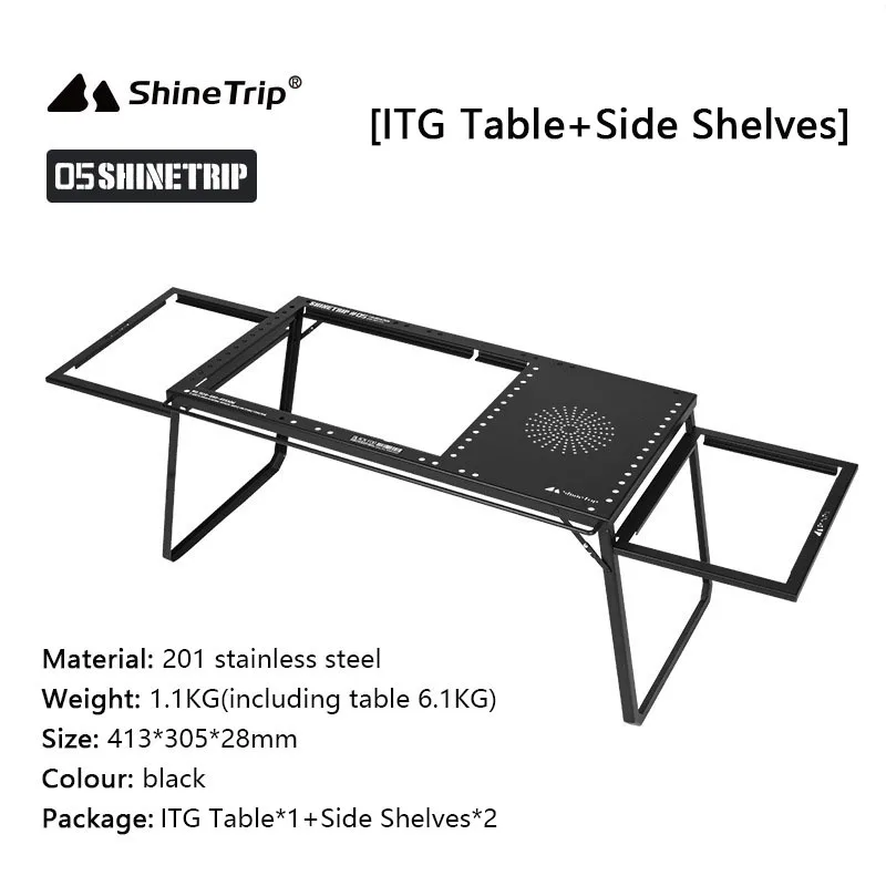 Shinetrip-アルミニウム製の折りたたみ式屋外キャンプテーブルセット
