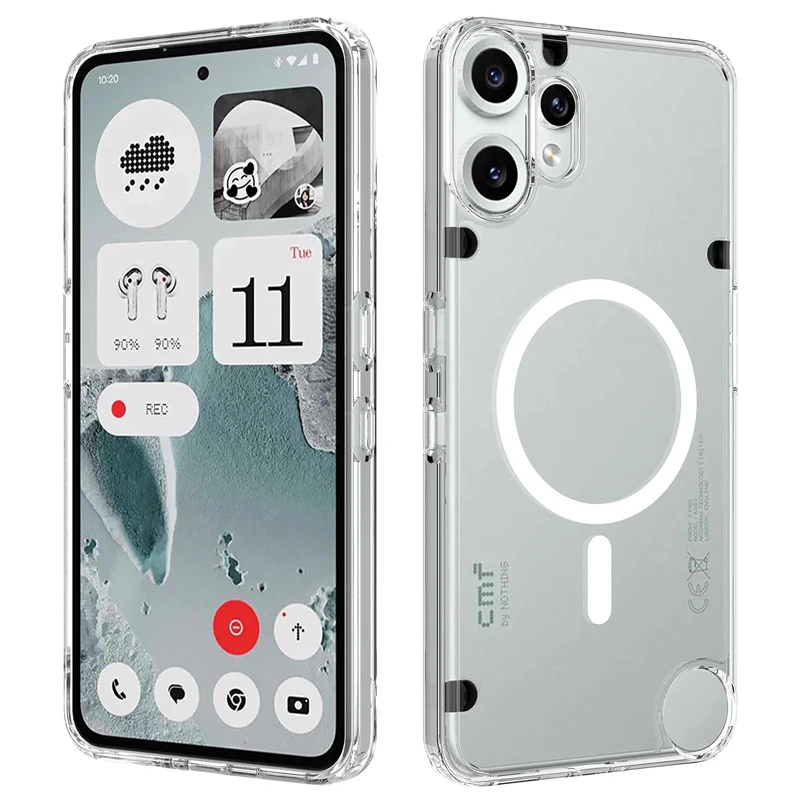 Magnetic Shockproof Transparent Phone Case – Durable Soft TPU + Hard PC Cover