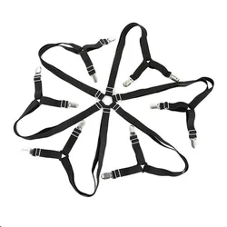 Adjustable Bed Sheet Grippers - Set of 4 Clips & Fasteners for Mattress and Blanket Organization (A - 1pc 12 clips B)