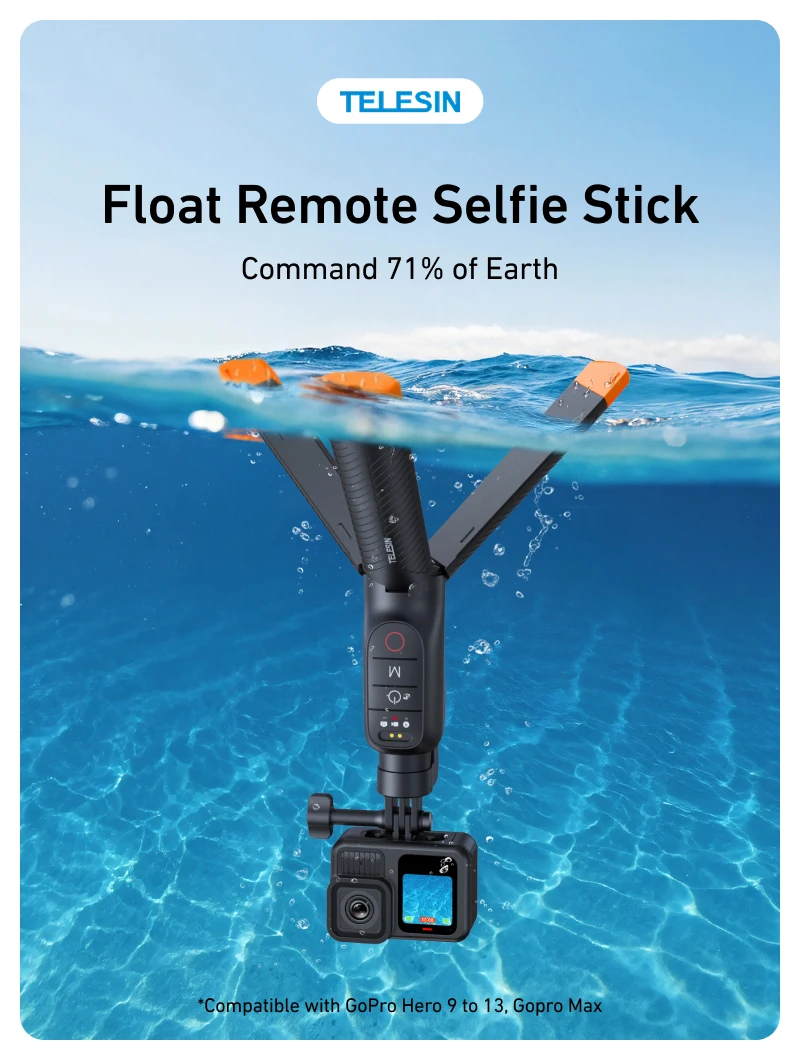 3 in 1 Underwater Remote Control Extendable Waterproof Selfie Stick Tripod Buoya