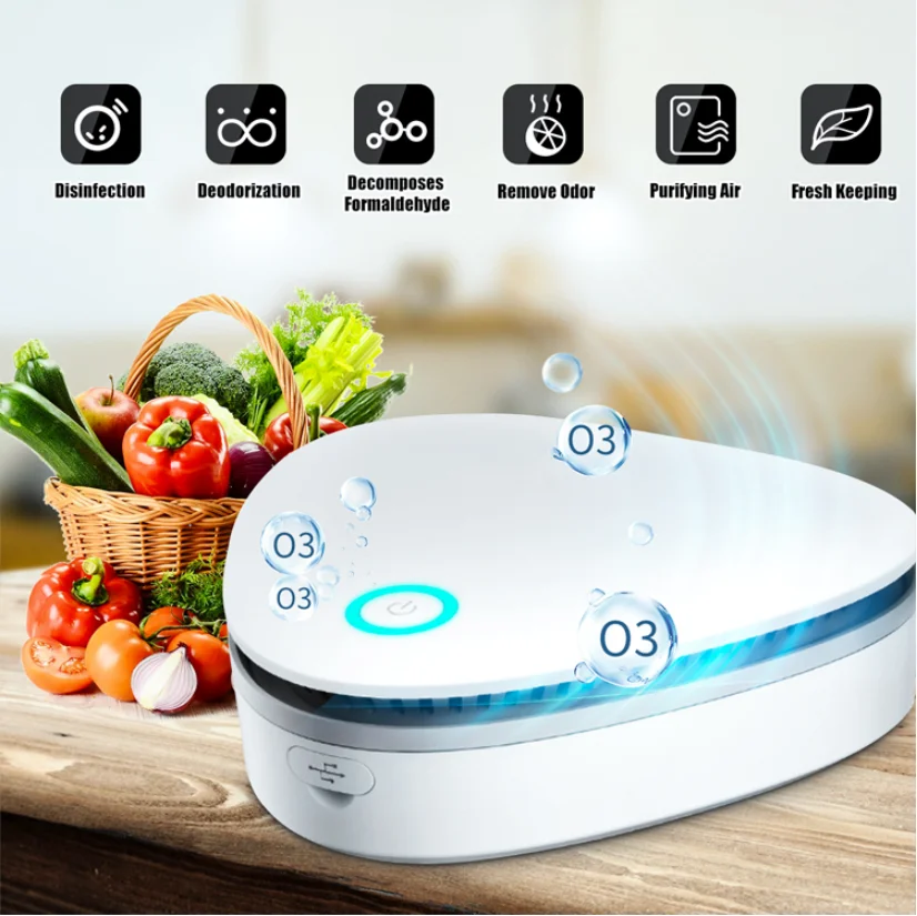 Mini purificateur d'air réfrigérateur intelligent purificateur d'air purificateur d'air générateur d'anions d'ozone portable rechargeable USB cuisine voiture maison odeur claire_voghion.com