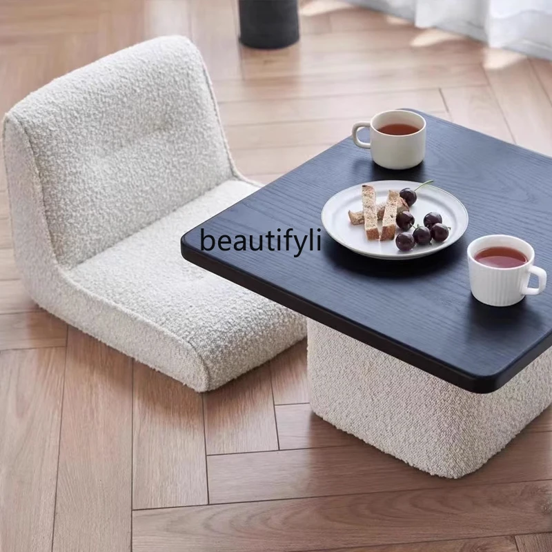 

Bay Window Table and Chair Japanese Tatami Combination Solid Wood Low Table Simple Nordic Small Coffee Table