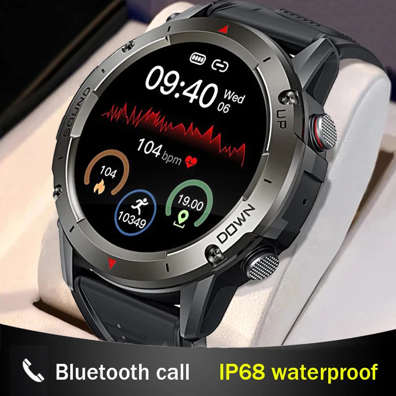 

Men Smart Watch Fitness Watch 1.42 Inch Large Display with Phone Function IP68 Waterproof Fitness Tracker Heart Rate smartwatch