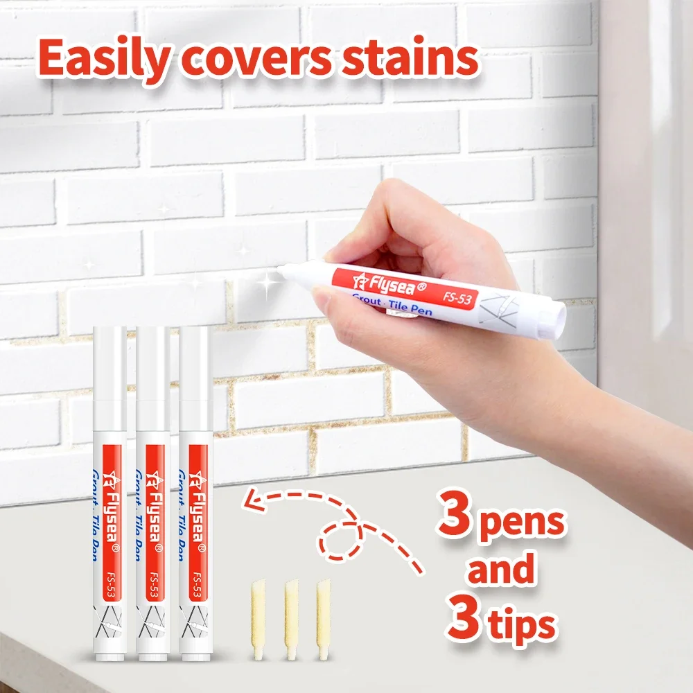 Grout Pen Permanent Tile Wall Grout Restorer White Repair Marker