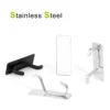 Stainless Steel Adhesive Hooks Bathroom Robe Towel Hanger Rack Clothes Bag Hanging Hook for Kitchen Cabinet, Closet, Room Doors 2