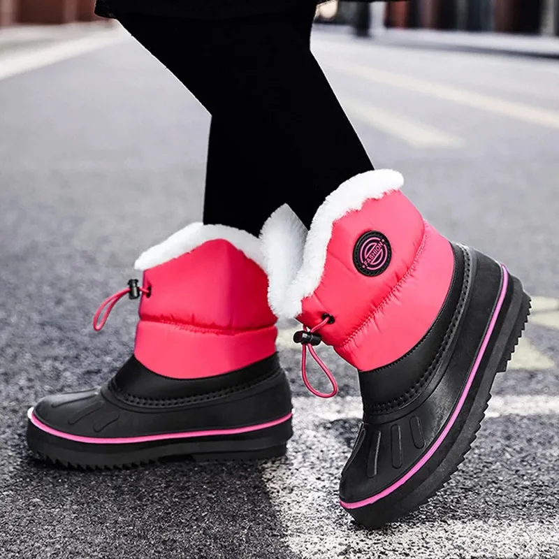 Children Plush Cotton Shows Kids Winter Warm Snow Boots Girls
