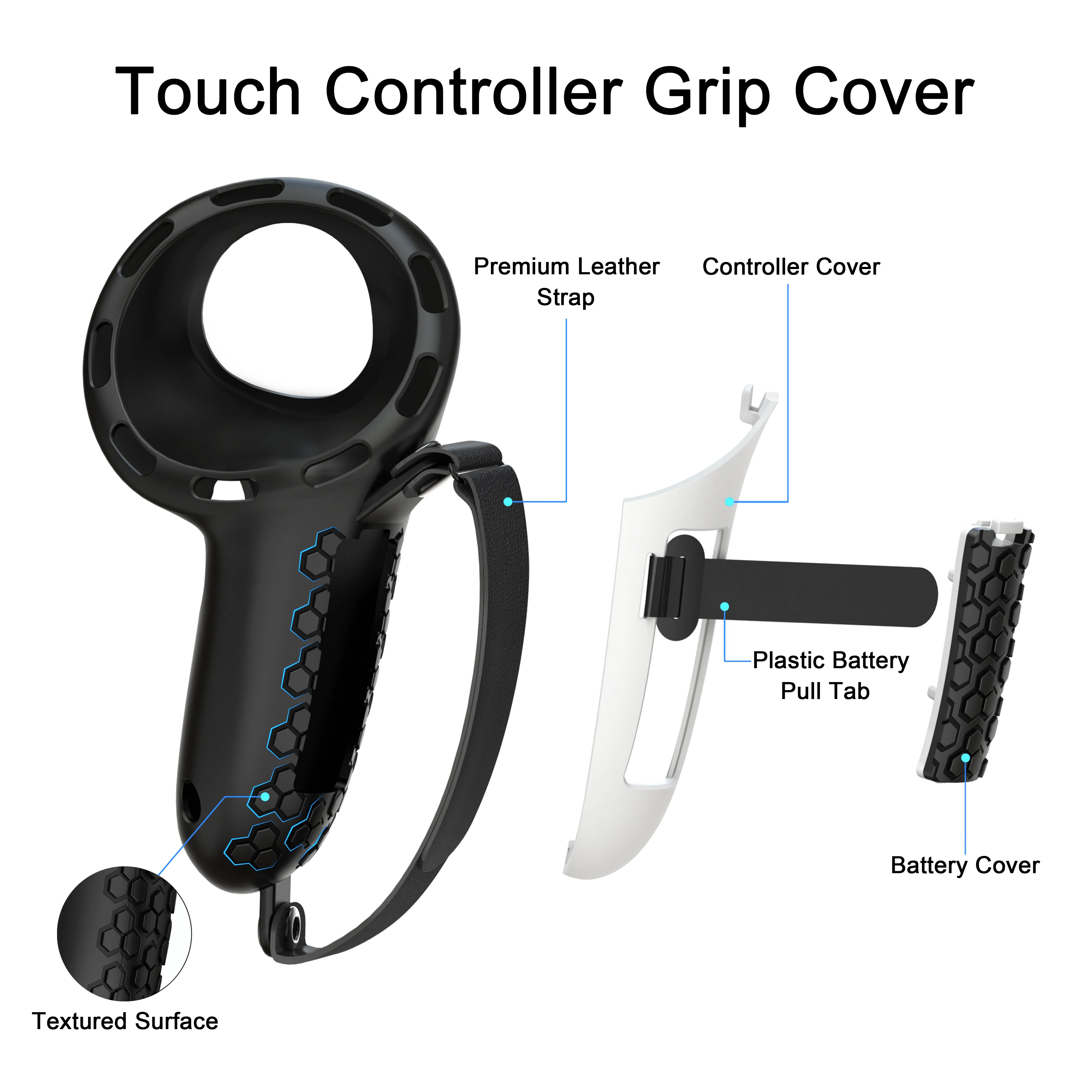 10-in-1 Soft Silicone Controller Case with Battery Protector for VR Headset Accessories