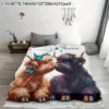 Customized name highland cow blanket personalized text, comfortable flannel blanket suitable for all seasons 4